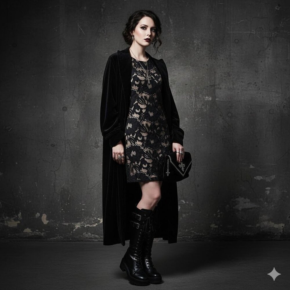 Ronni NIcole Black Lace Sleeveless Shift Dress Size 6 Dark Romantic Goth‎ Glam